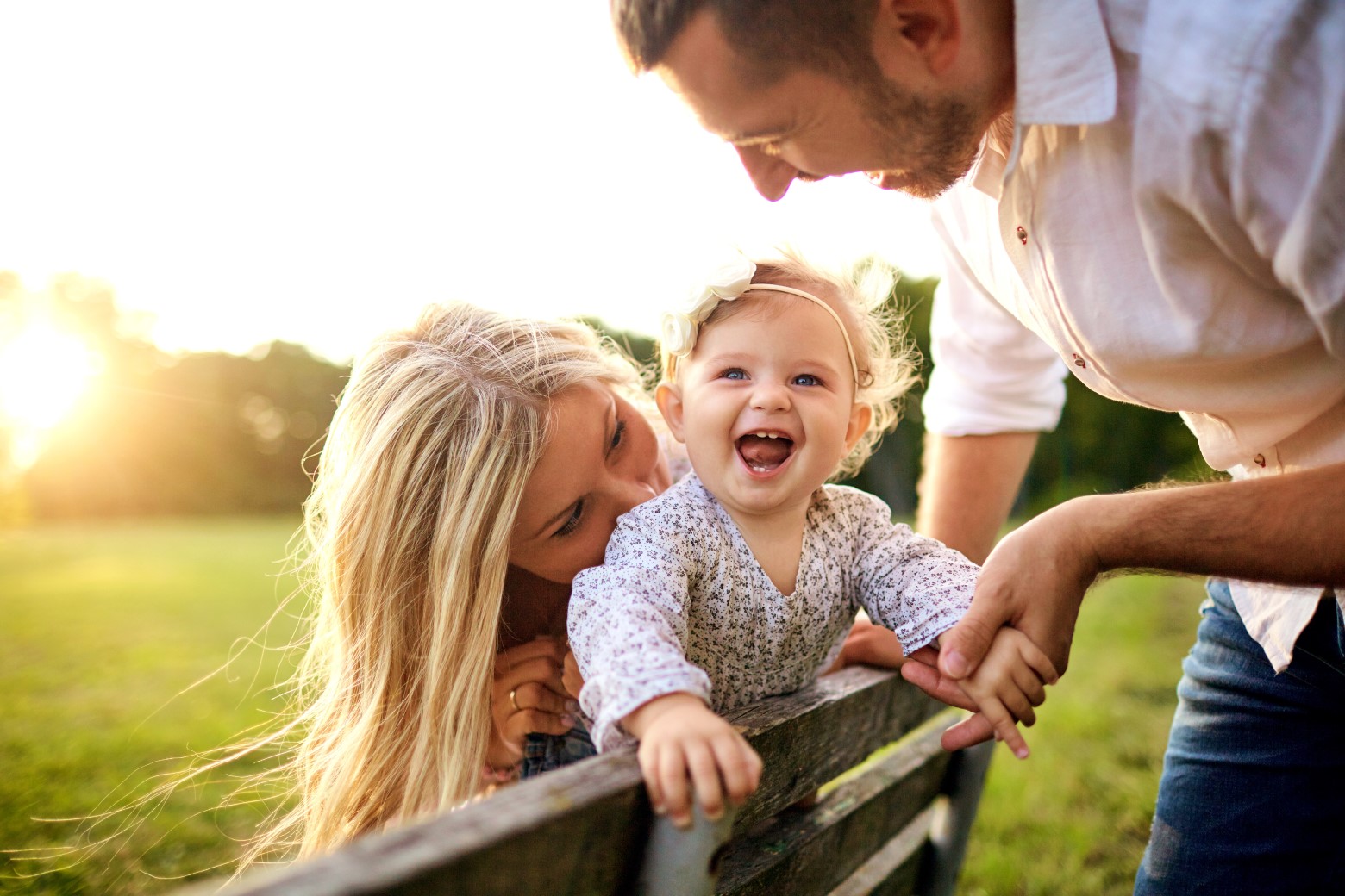 Happy family having fun time at home
